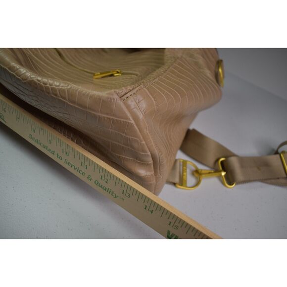 Fawn Designs The Original Diaper Bag Beige Tan Alligator Faux Leather Backpack - Picture 12 of 12